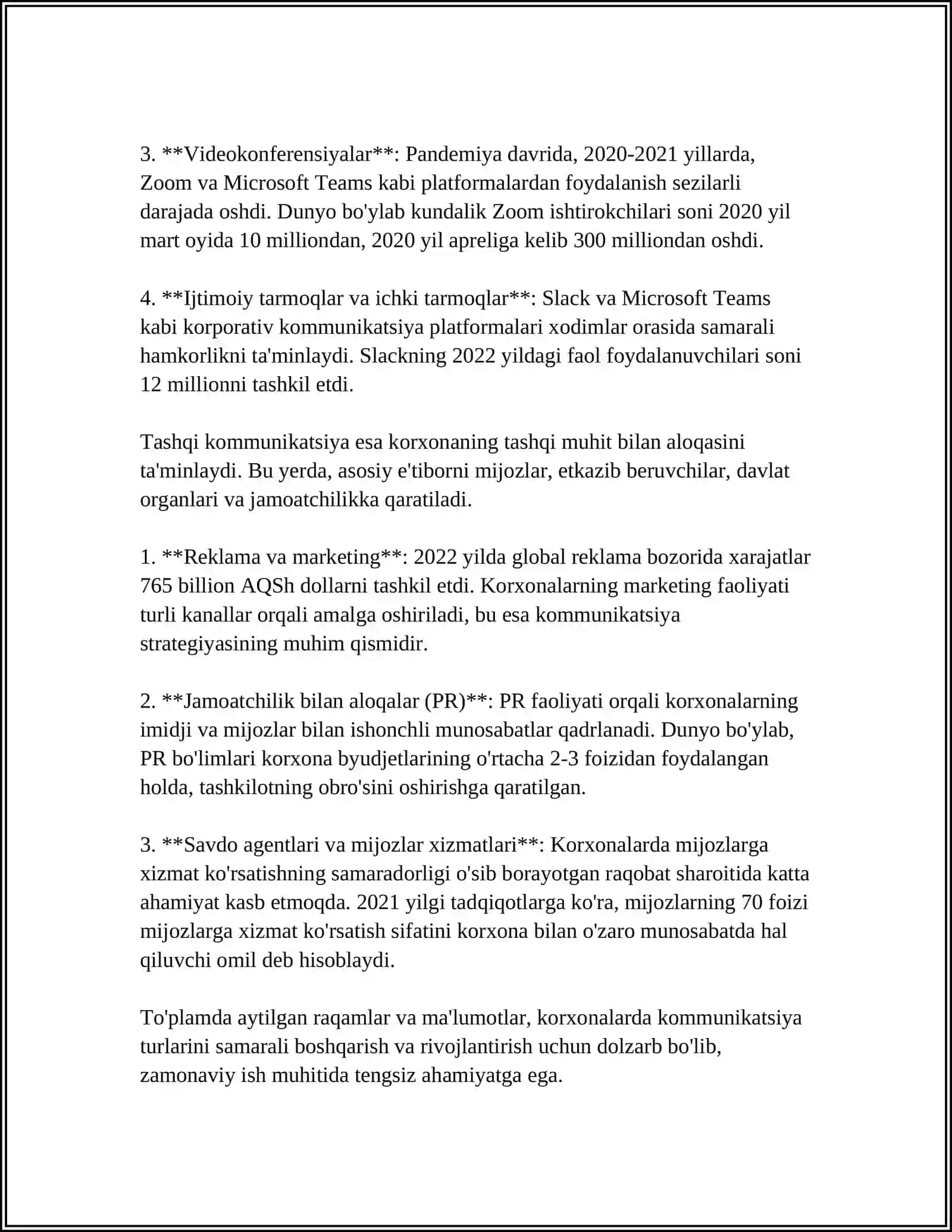 AQSH KORXONALARIDA KOMMUNIKATSION JARAYONLAR VA ULARNING BOSHQARUV SAMARADORLIGIGA TA’SIRI 4