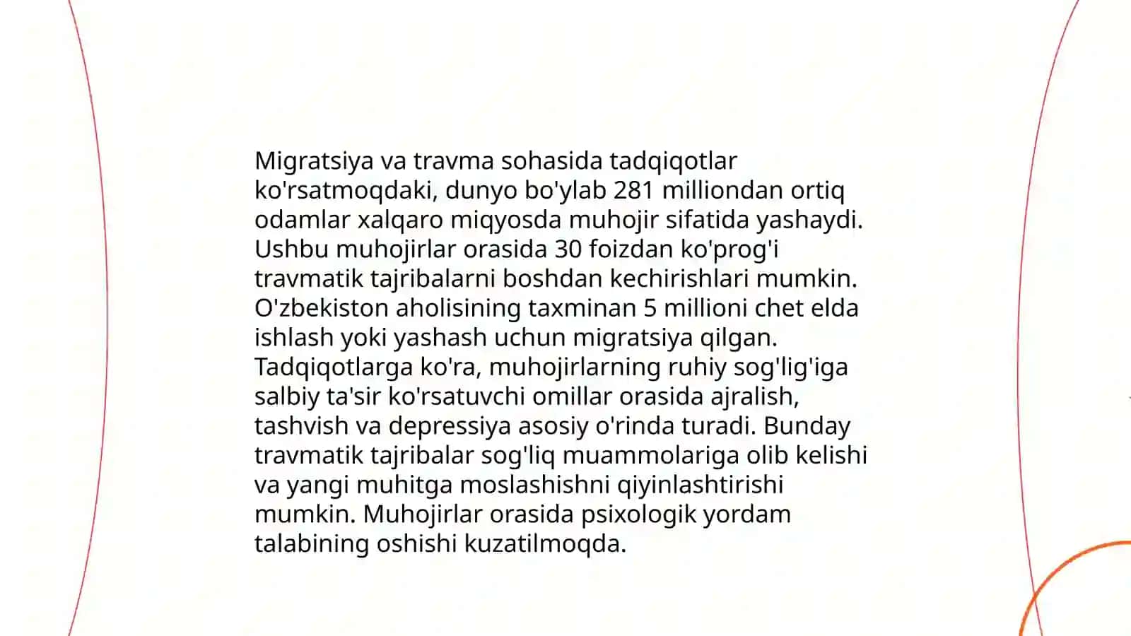 Migrantlarning ruhiy jatohati qaytgan muhojirning ruhiy jarohati sifatida 4