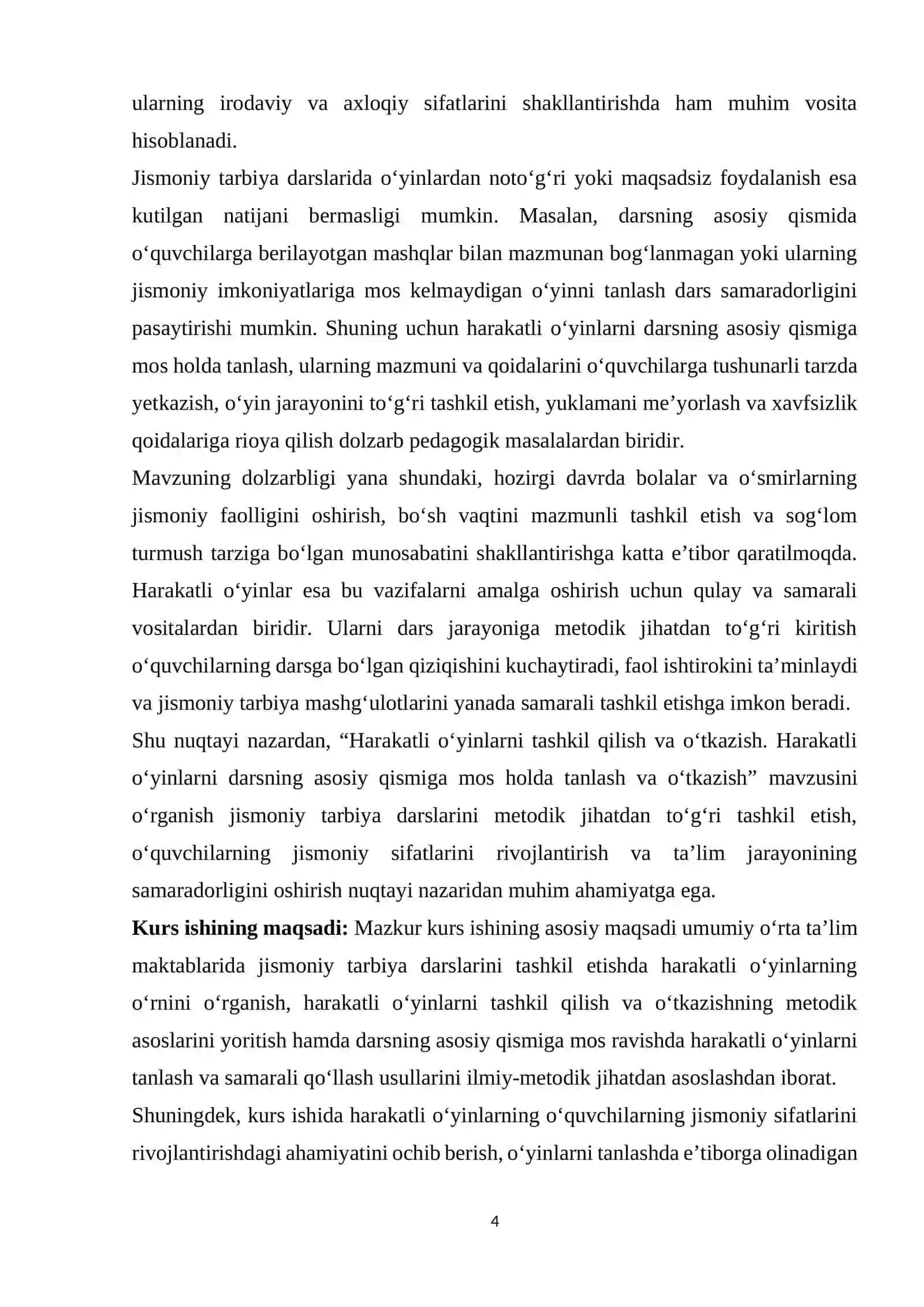 Harakatli o'yinlarni tashkil qilish va o'tkazish 4