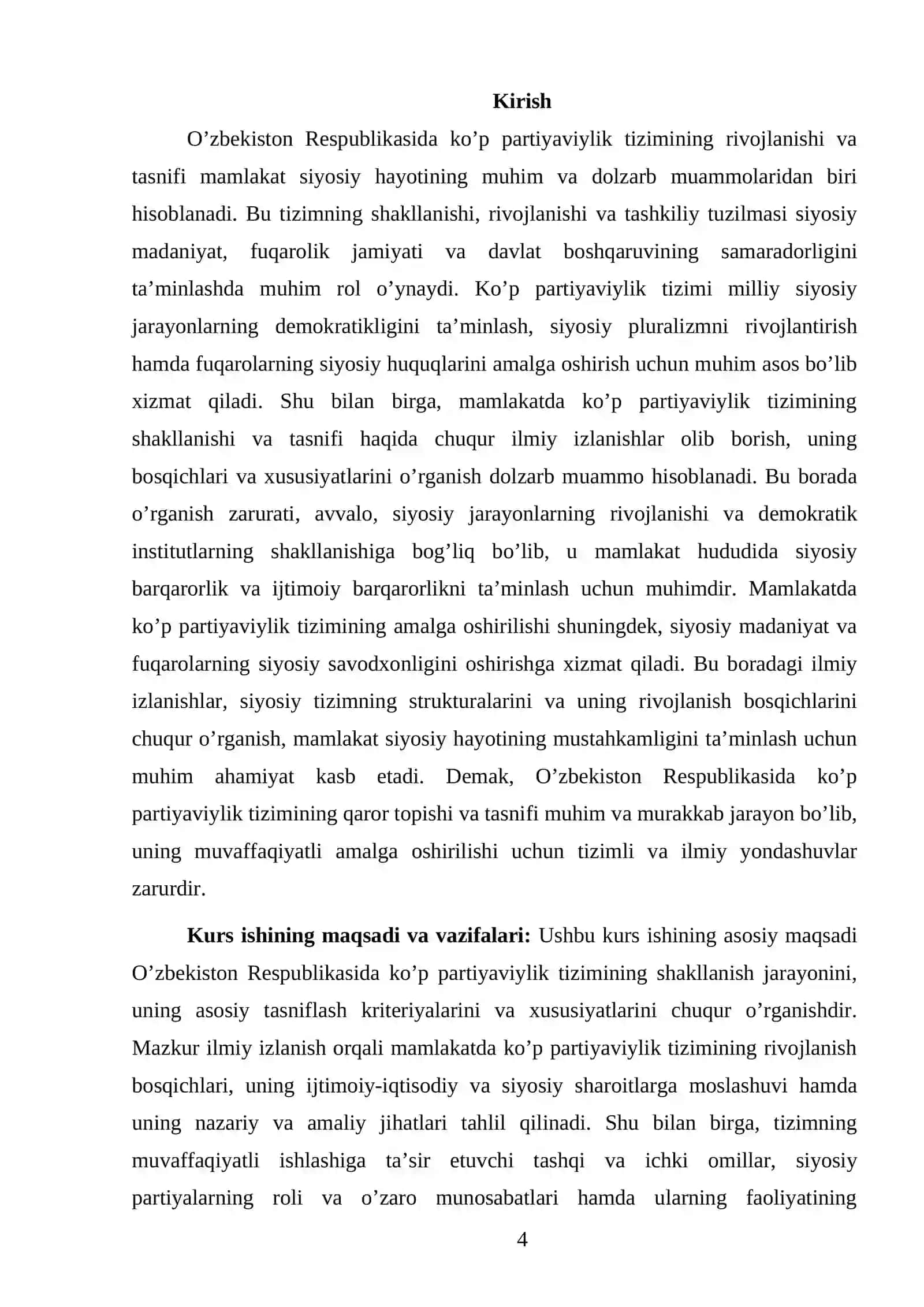 Oʼzbekistonda koʼp partiyaviylik tizimining qaror topishi va tasnifi 4