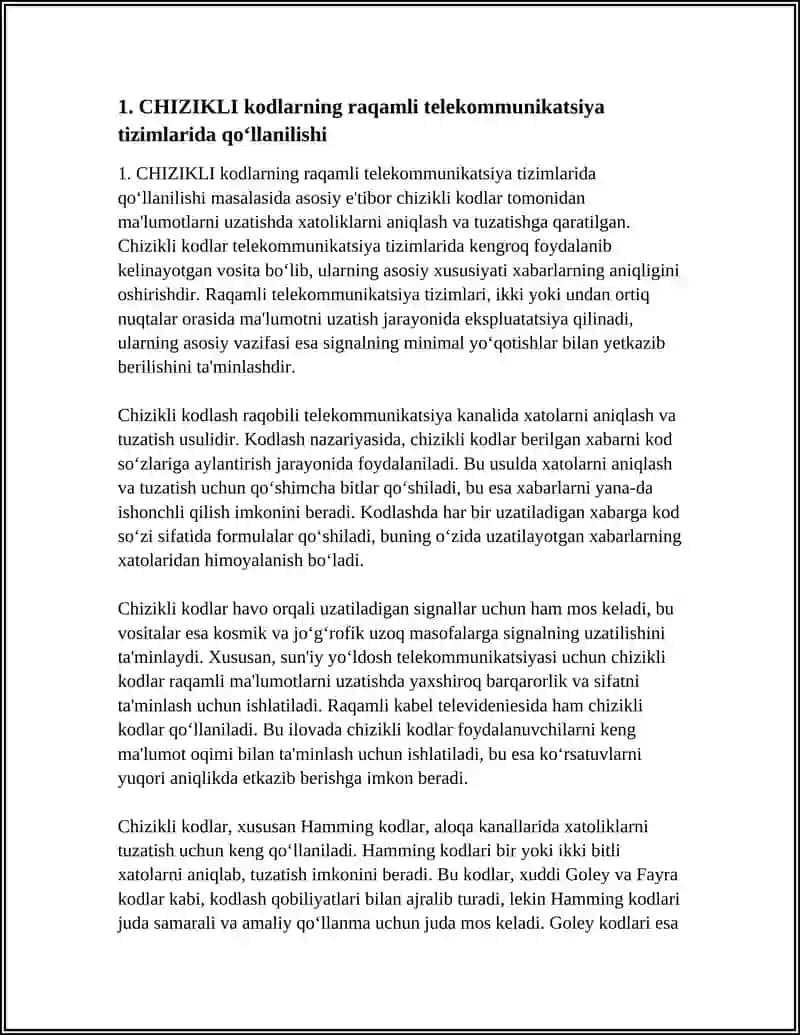 CHIZIKLI, BLOKLI, XEMMING, GOLEY, FAYRA VA SICLIK KODLARNING QO’LLANILISHI 4