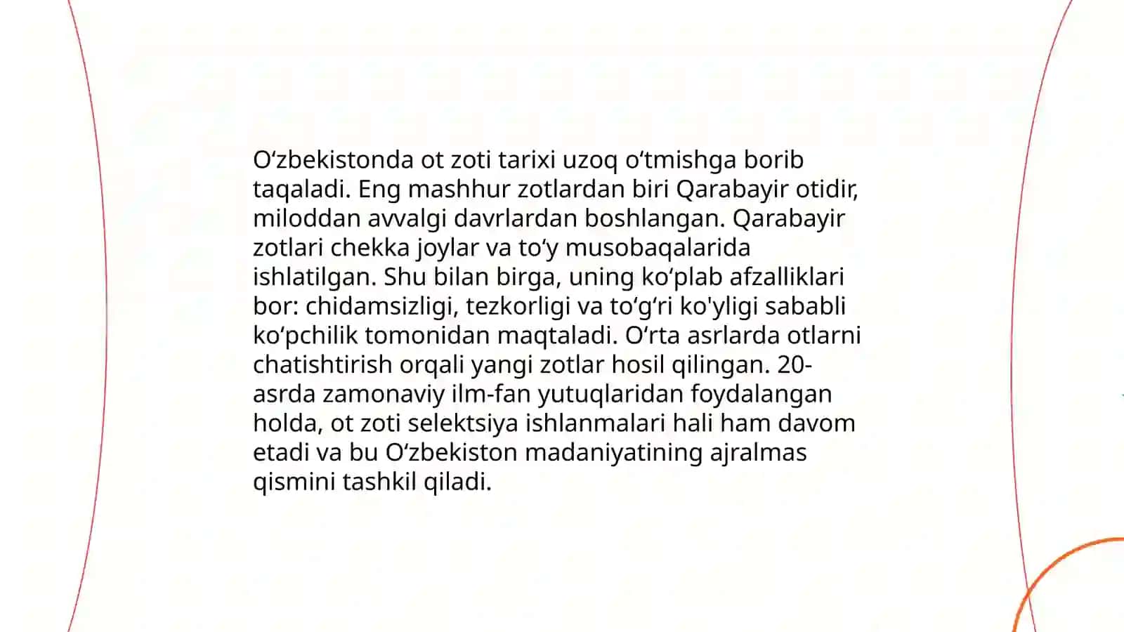 Oʻzbekistonda yaratilgan ot zotini tavsifi 4