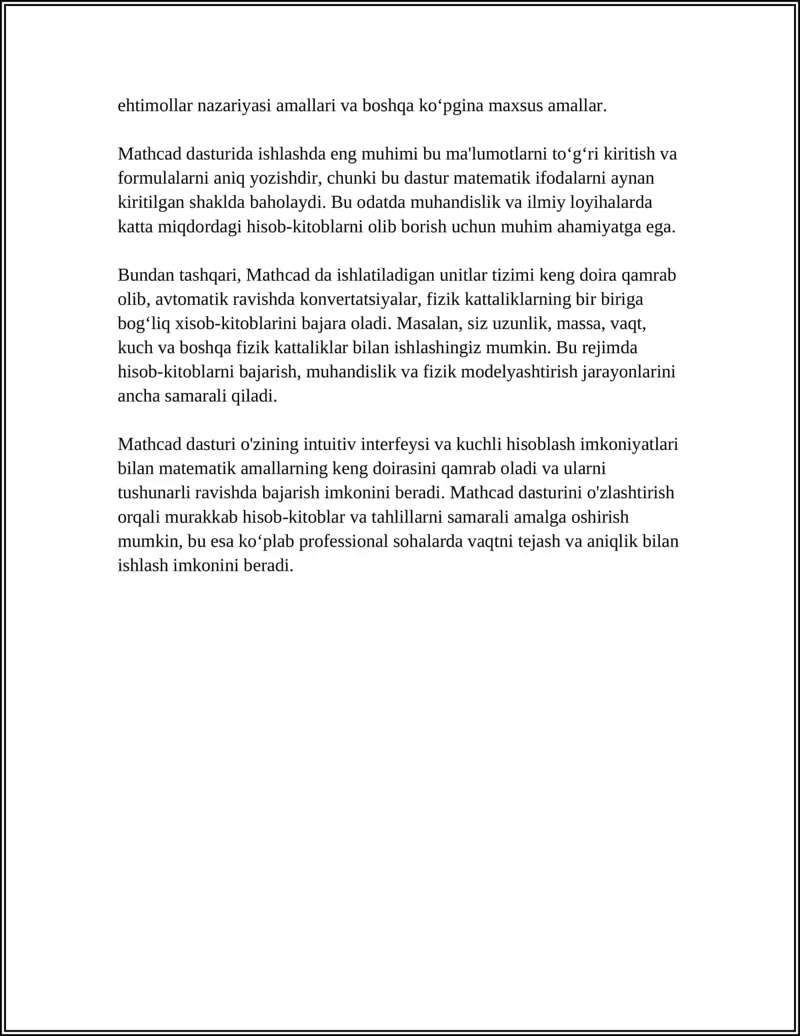 Mathcad Amaliy Dasturi va Uning Imkoniyatlari 4