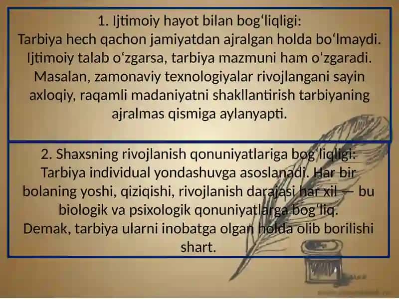 Tarbiya qonuniyatlari 4