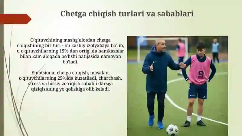 Jismoniy tarbiya o'qituvchisining mashg'ulotdan chetga chiqishi 4