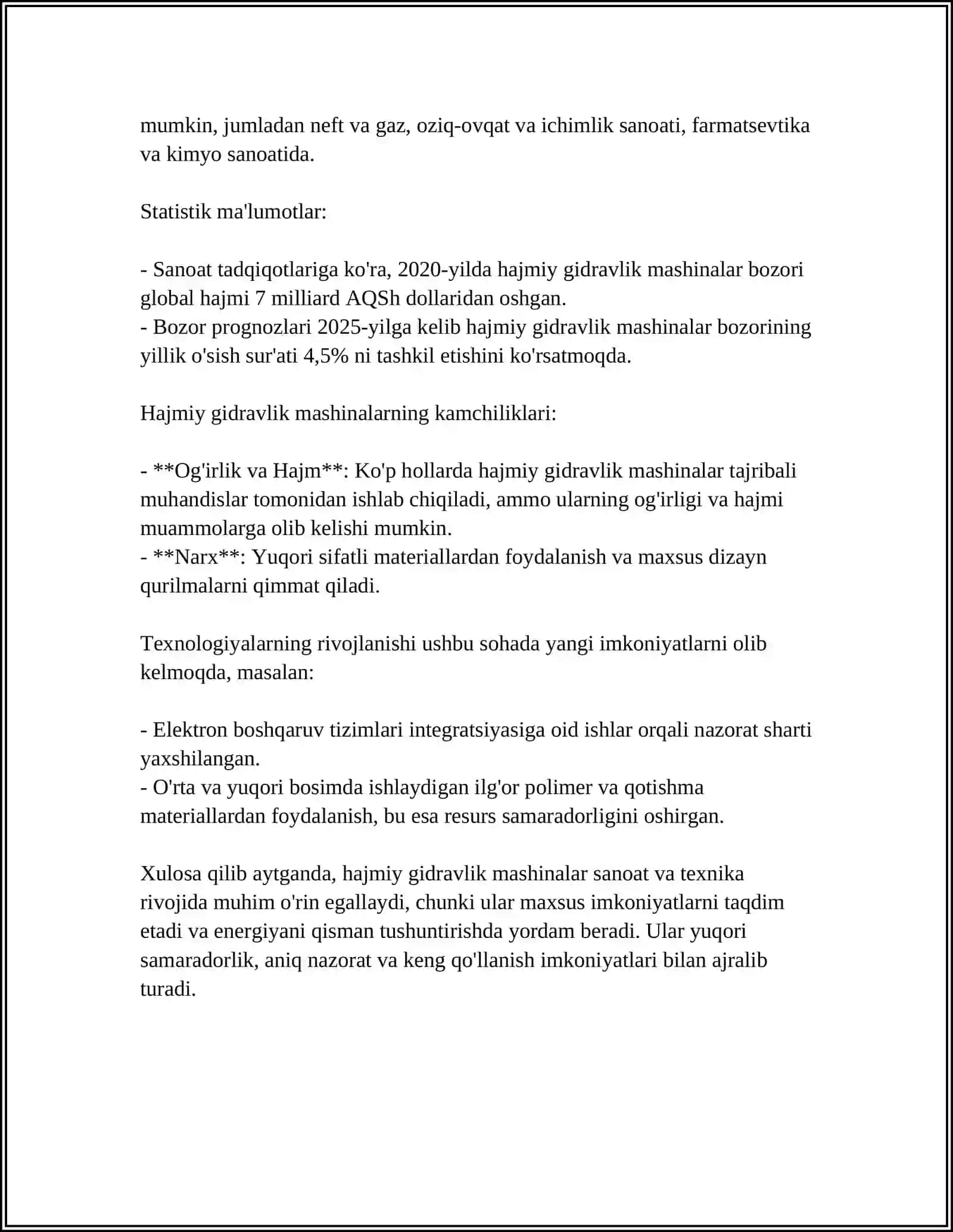 MUSTAQIL ISH Mavzu: HAJMIY GIDRAVLIK MASHINALAR.HAJMIY NASOSLAR ULARNING (TAVSIFI) KLASSIFIKATSIYASI 4