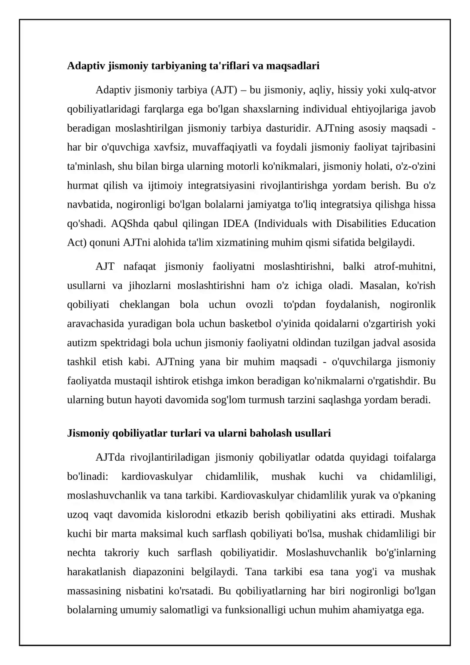 Adaptiv jismoniy tarbiyada jismoniy qobilyatlarni rivojlantirish 4