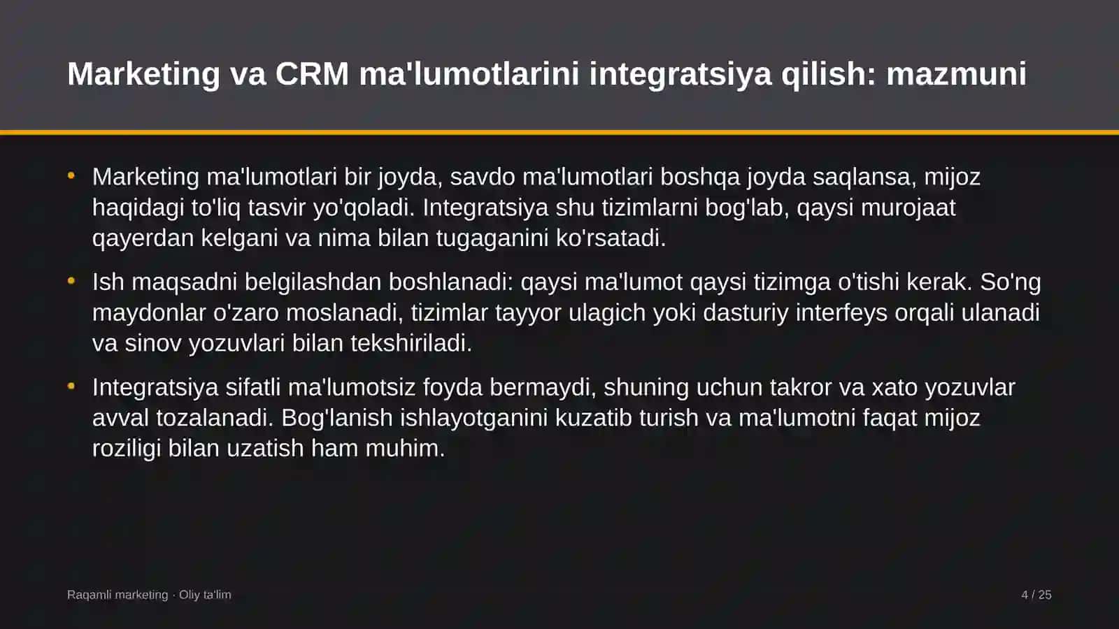 venchur fondlarida marketing va crm ma'lumotlarini integratsiya qilish 5052 4