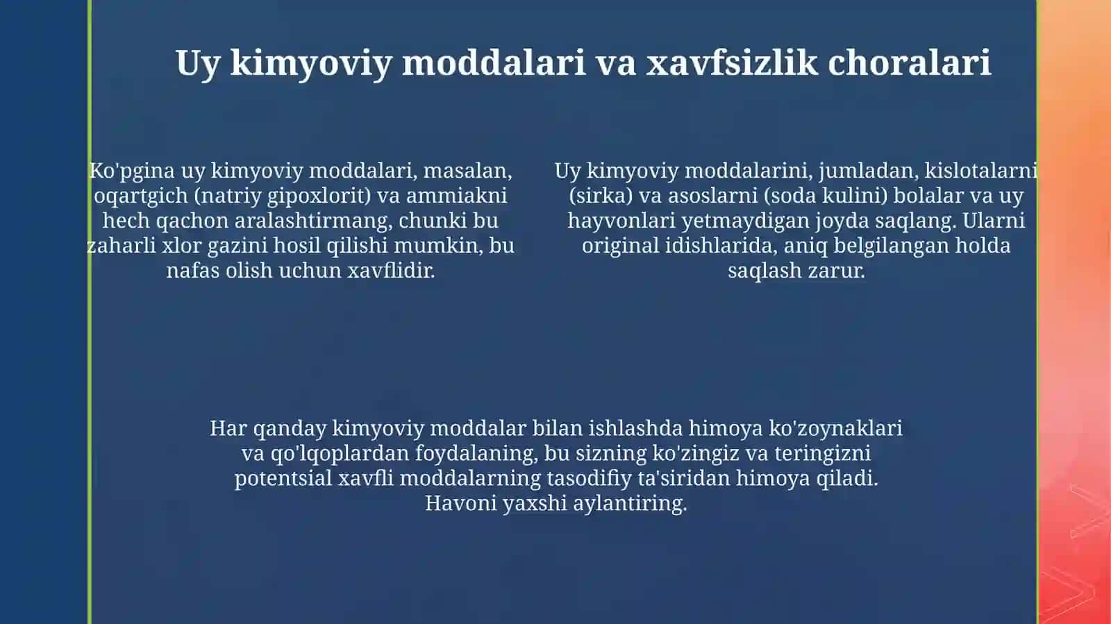 Uy sharoitida kimyoviy reaksiyalarni aniqlash 4