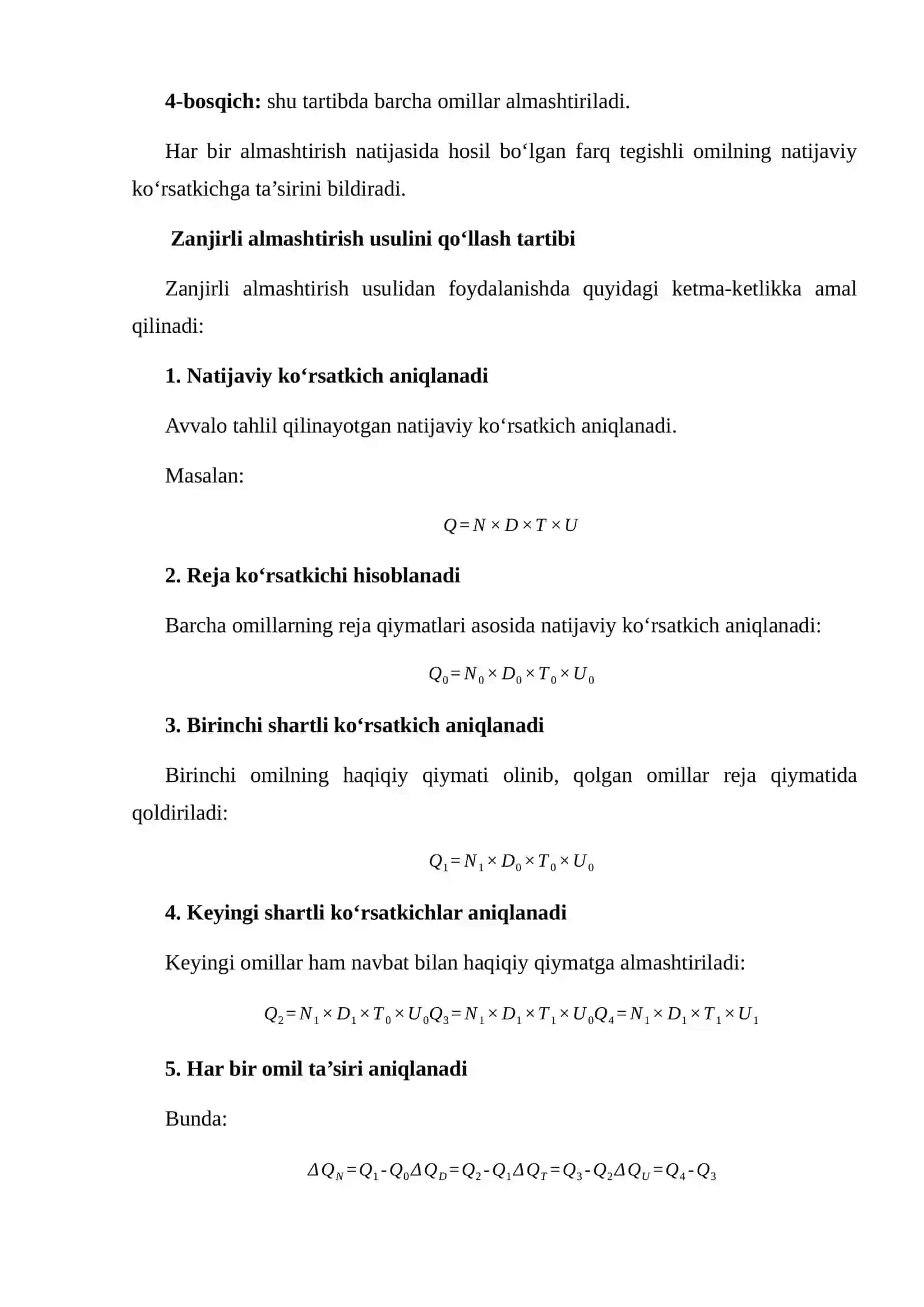 IQTISODIY TAHLILDA ZANJIRLI ALMASHTIRISH USULI 4