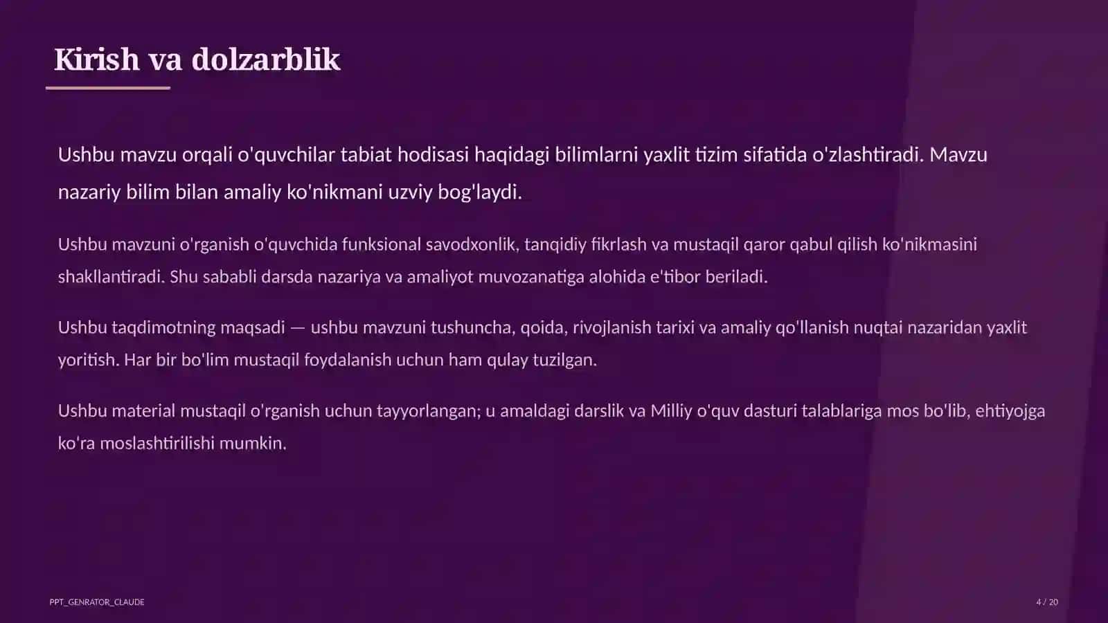 Hayvonlarning turlari: sutemizuvchilar, qushlar, baliqlar (3-sinf) 4