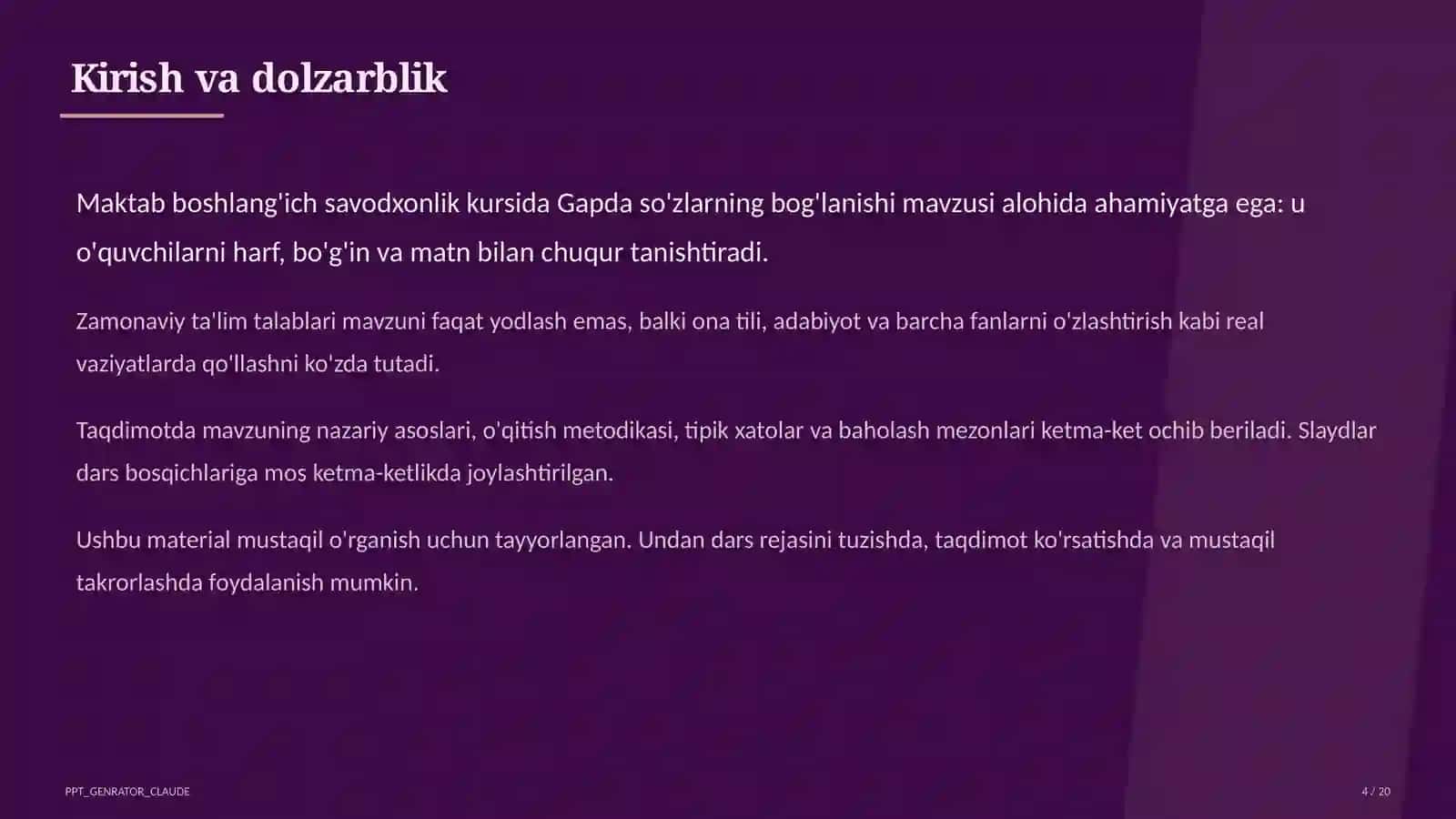 Gapda so'zlarning bog'lanishi (2-sinf) 4