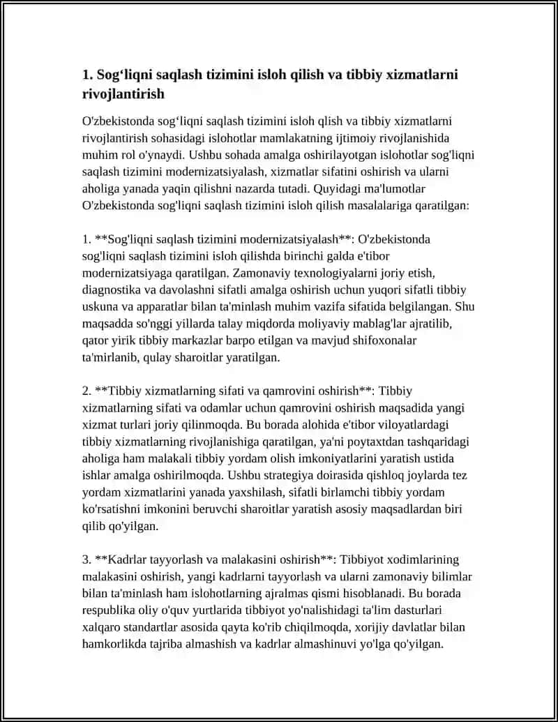 O'ZBEKISTONDA IJTIMOIY SOHADA AMALGA OSHIRILAYOTGAN ISLOHOTLAR MAZMUN VA MOHIYATI 4