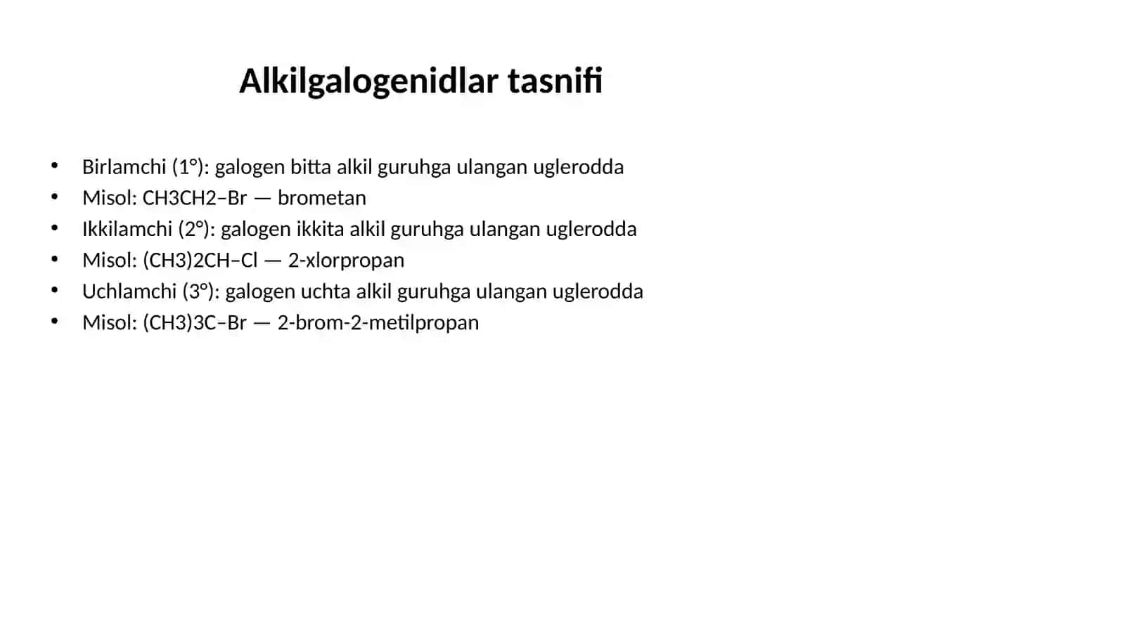Alkilgalogenidlarda nukleofil almashinish va eliminatsiya reaksiyalari 4