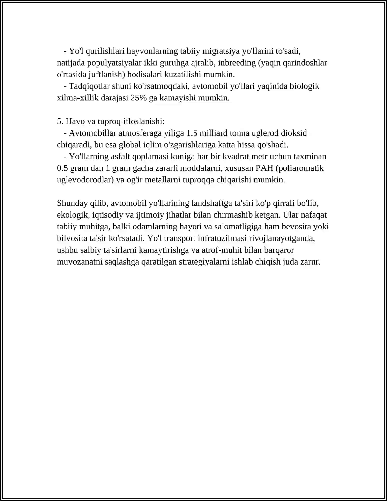 AVTOMOBIL YO‘LLARINI LANDSHAFT BILAN BOG'LAB LOYIHALASH 4