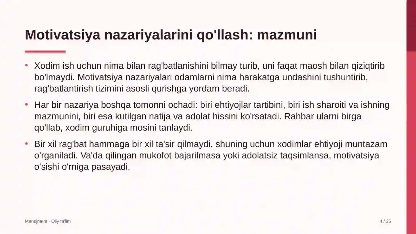 Chegara qo'shinlarida motivatsiya nazariyalarini qo'llash 4