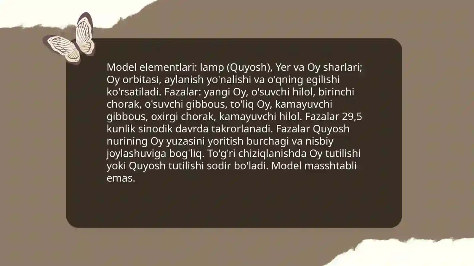 Astronomiyadan modellarni namoyish etish 4