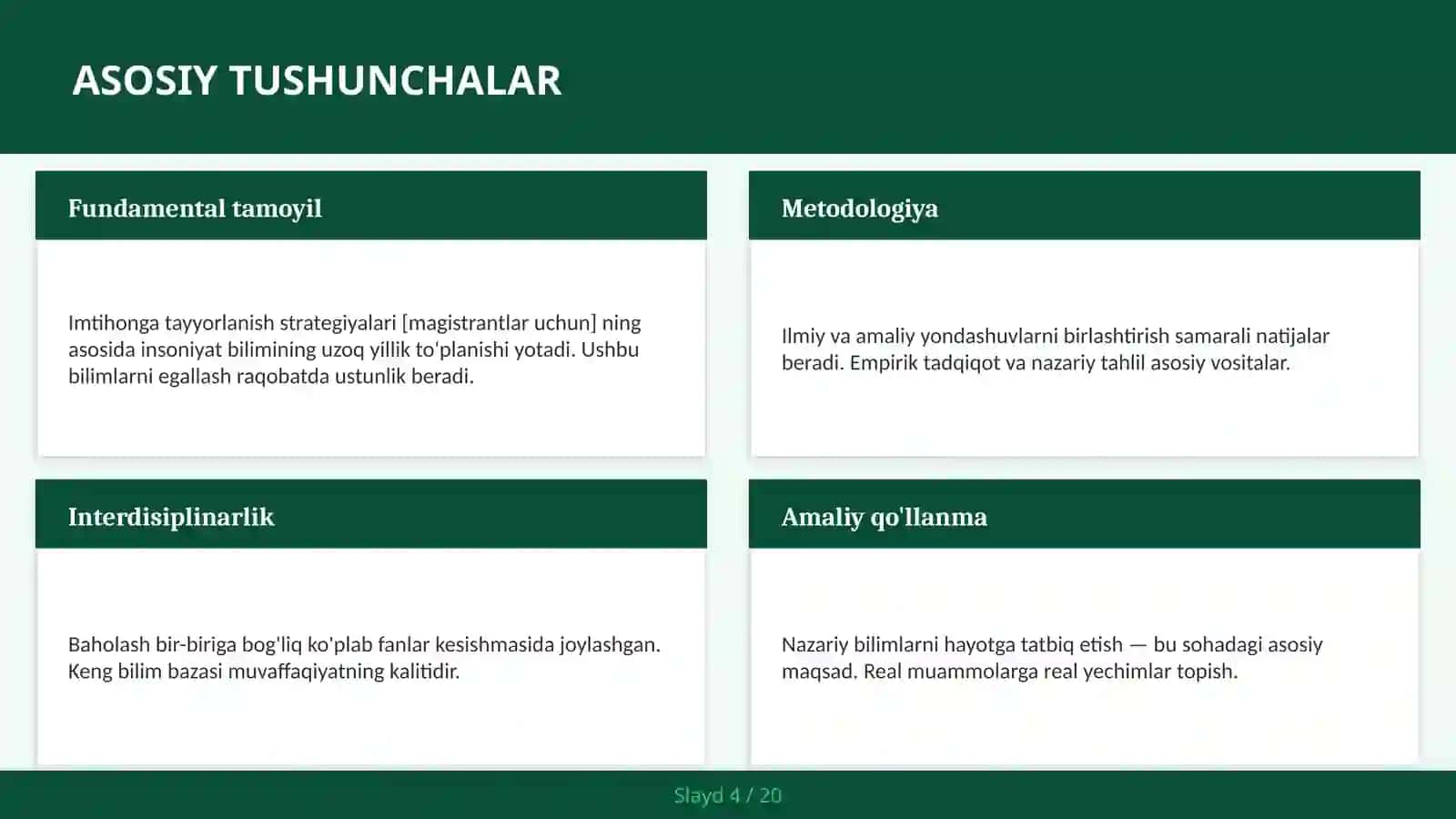 Imtihonga tayyorlanish strategiyalari [magistrantlar uchun] 4