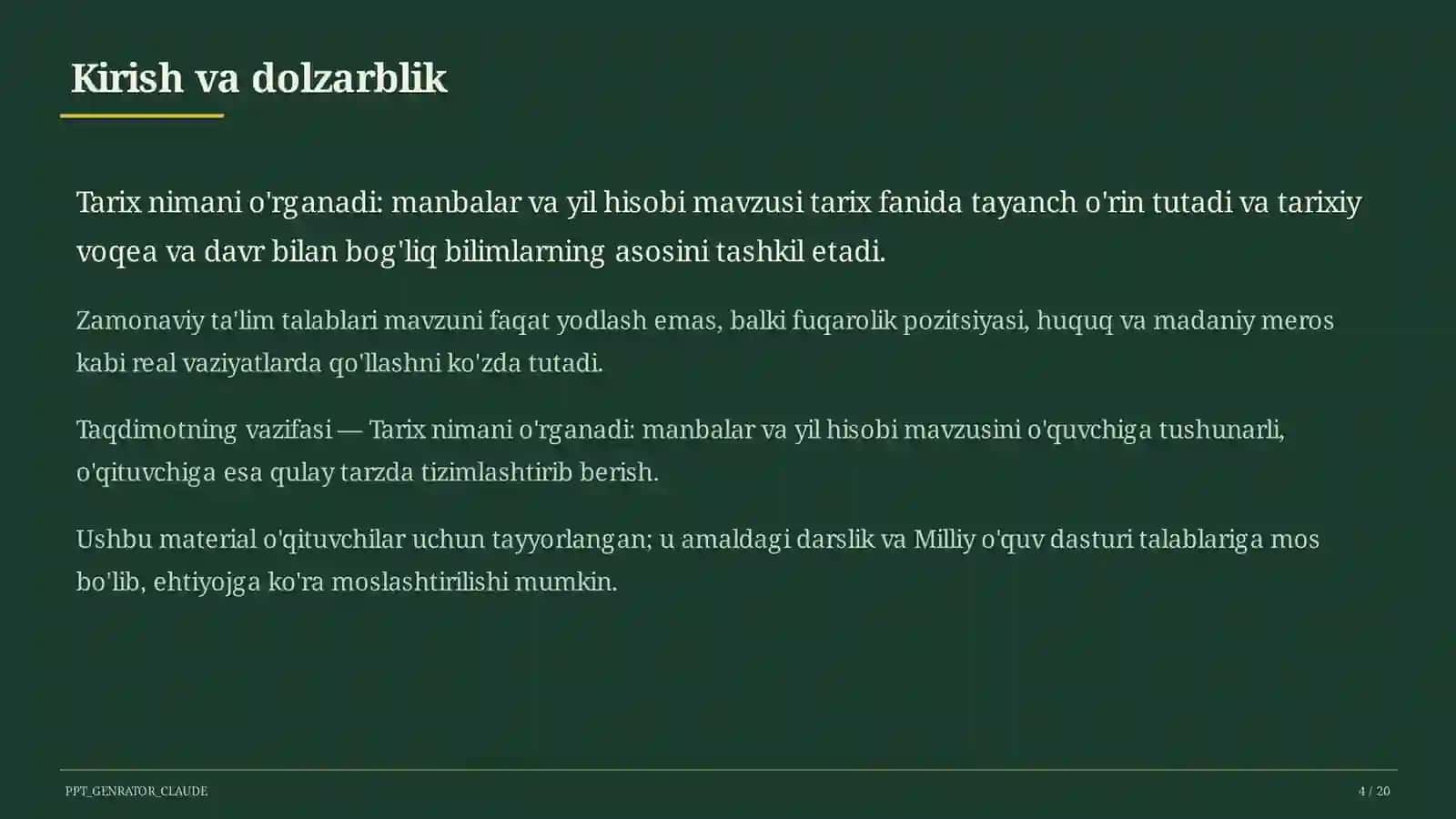 Tarix nimani o'rganadi: manbalar va yil hisobi (5-sinf) 4