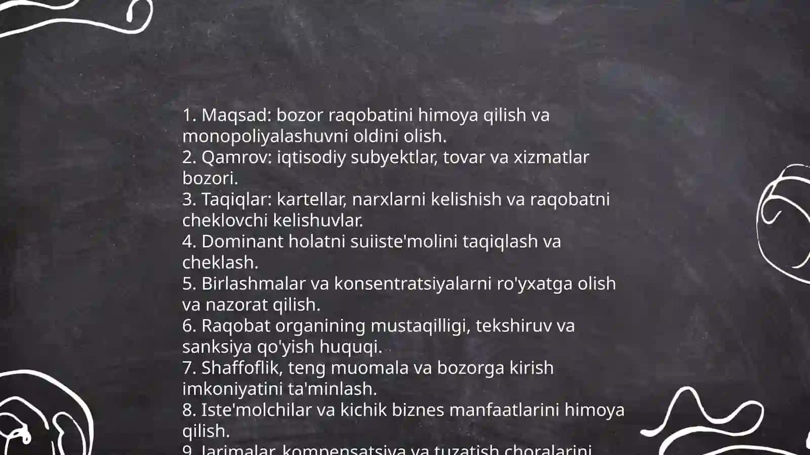 O'zbekistonda raqobatni tartibga soluychi qonunlar va ularning amaldagi ta'siri 4