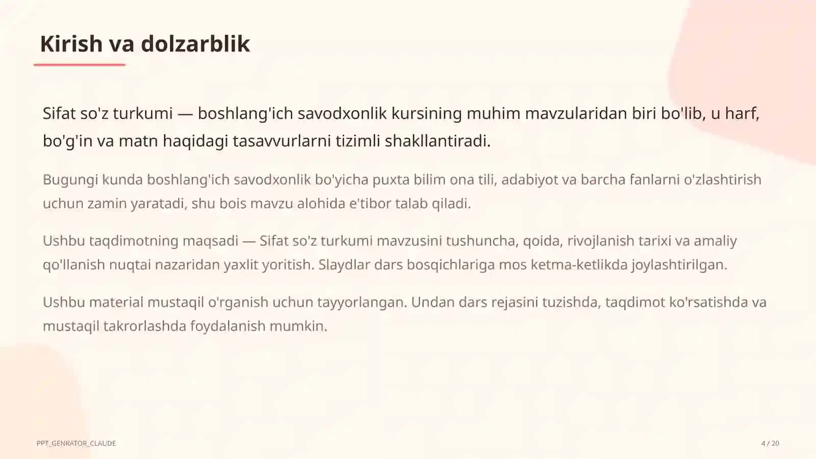 Sifat so'z turkumi (3-sinf) 4