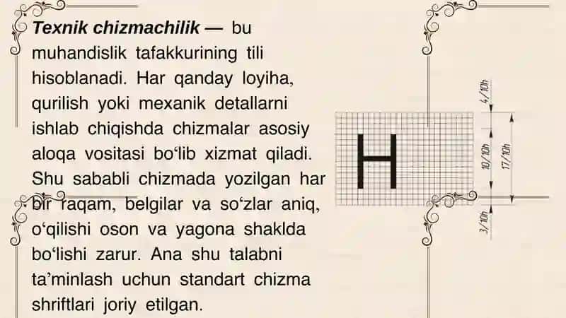 Standart chizma shriftlar tarixi 4