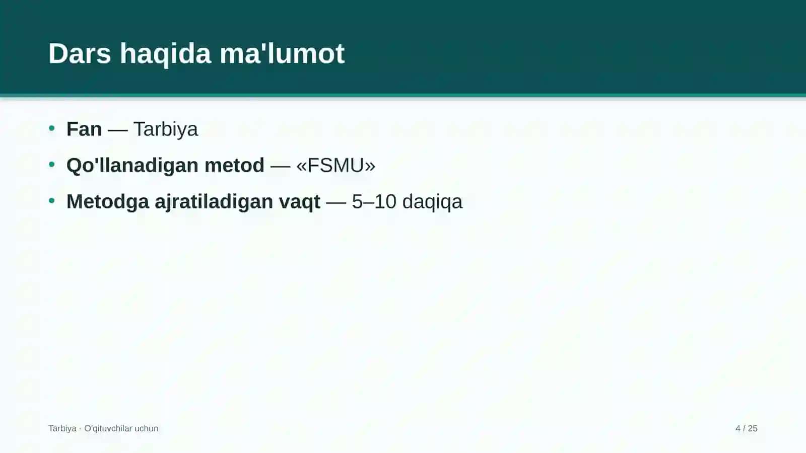 tarbiya darslarida fsmu metodidan foydalanish 9088 4