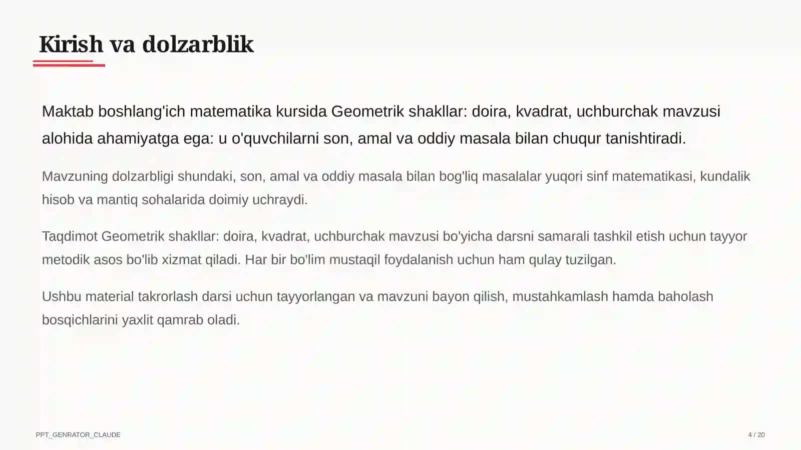 Geometrik shakllar: doira, kvadrat, uchburchak (1-sinf) 4