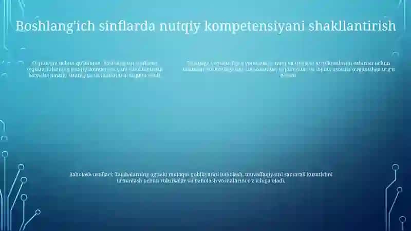BoshlangʻIch Sinflarda Ona Tili TaʼLimida OʻQuvchilarda Nutqiy Kompetensiyalarini Shakllantirish Metodikasi 4