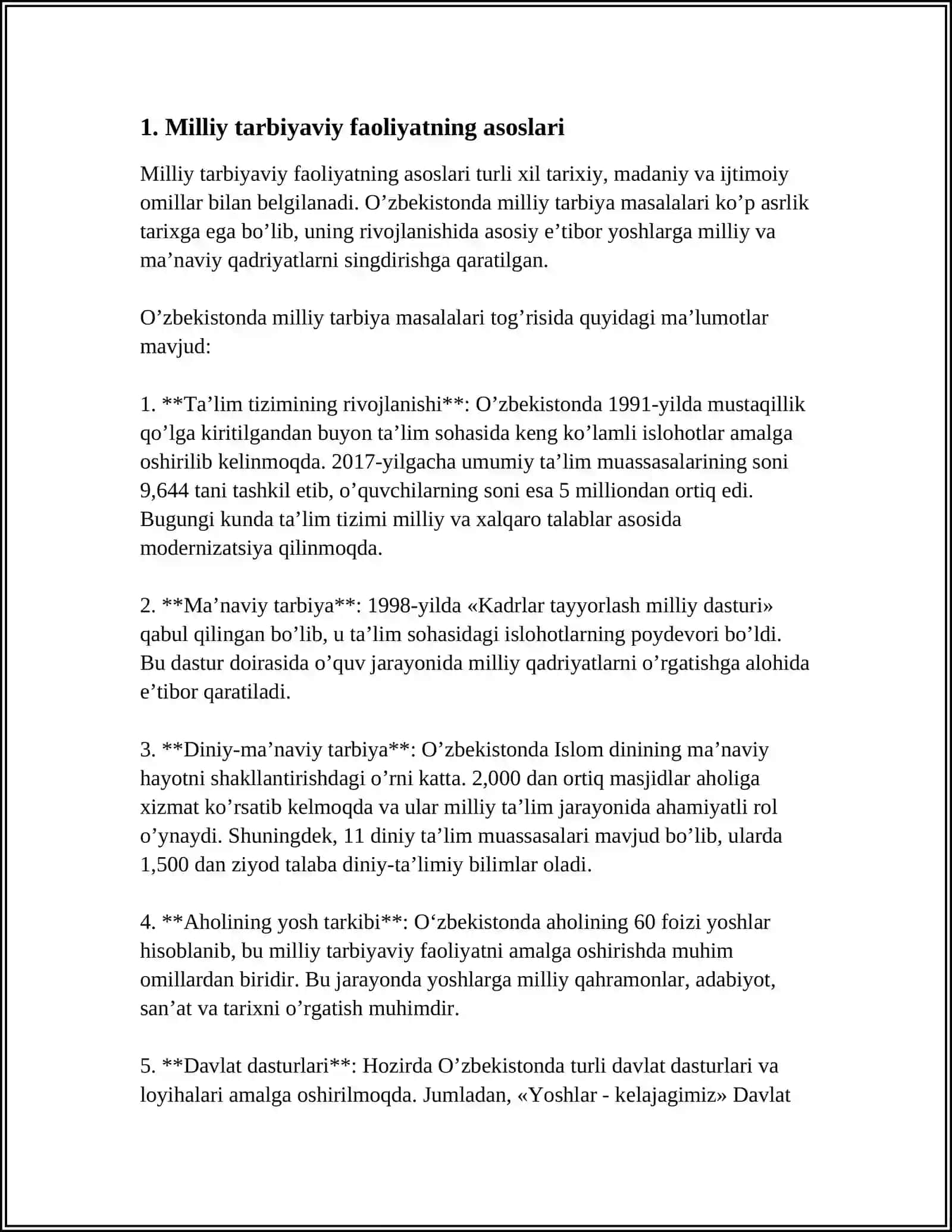 BOʻLAJAK OʻQITUVCHILARNI MILLIY TARBIYAVIY FAOLIYATGA TAYYORLASH 4