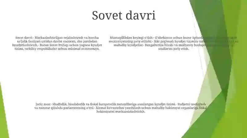 Byudjet tizimining rivojlanish bosqichlari 4