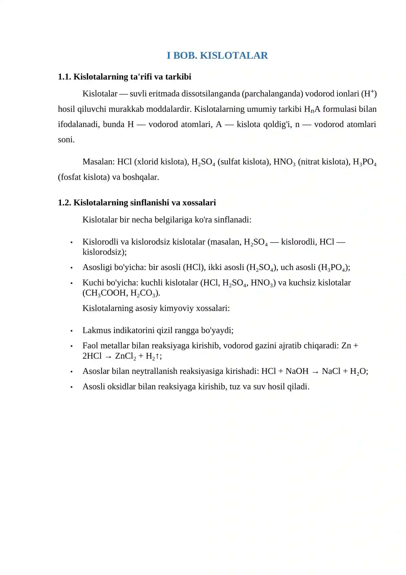 Kimyodan tayyor referat: Kislotalar,asoslar va tuzlar 4
