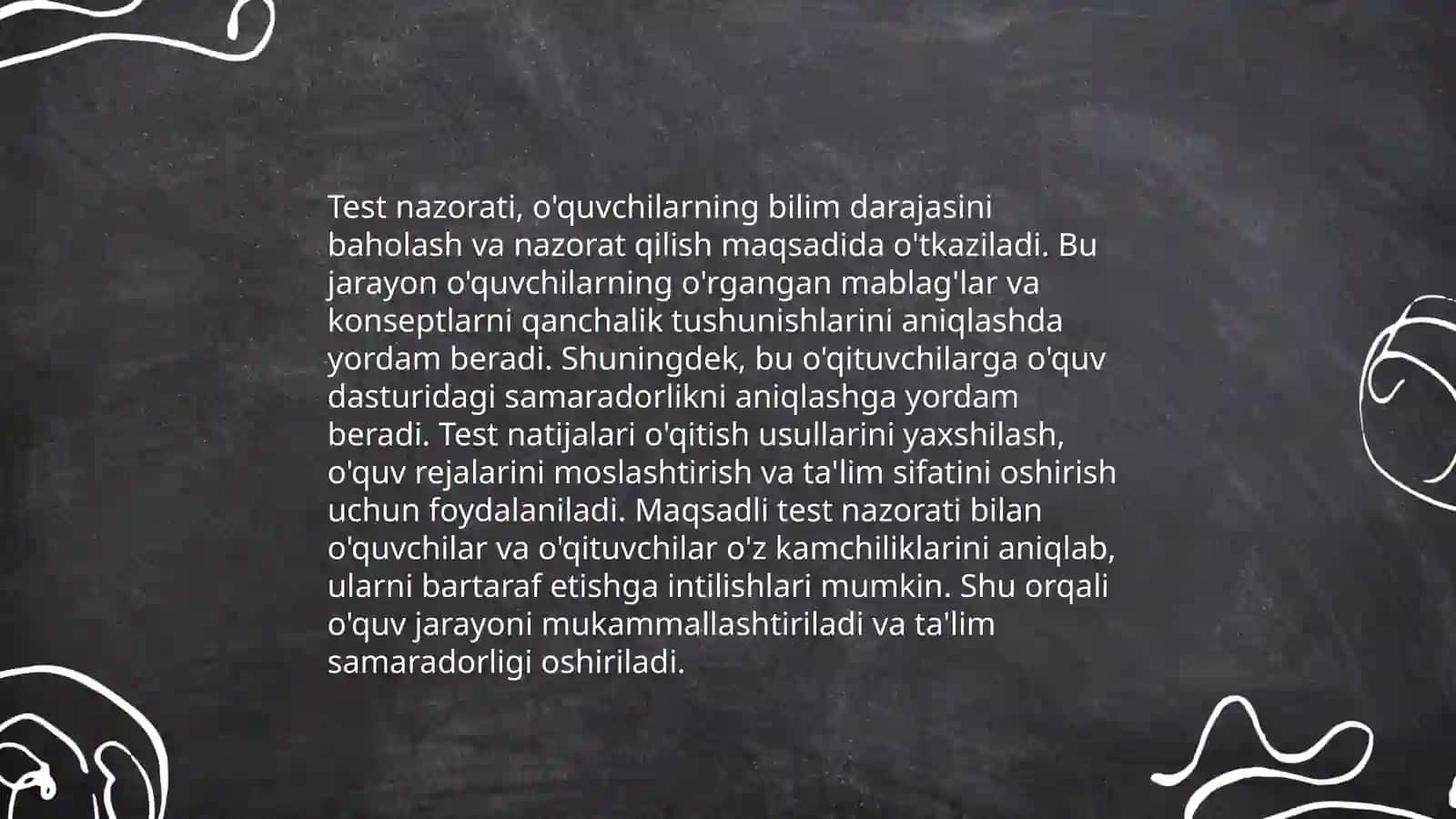 Test nazoratining oʻziga hos xususiyatlari 4