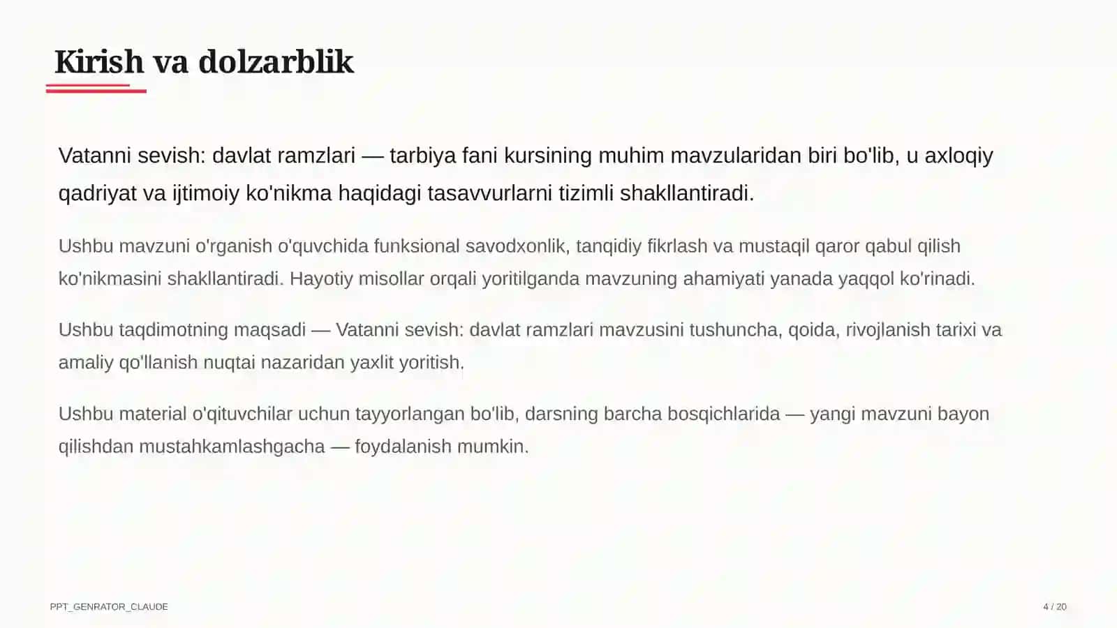 Vatanni sevish: davlat ramzlari (3-sinf) 4