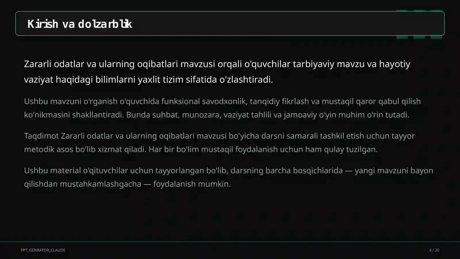 Zararli odatlar va ularning oqibatlari 4