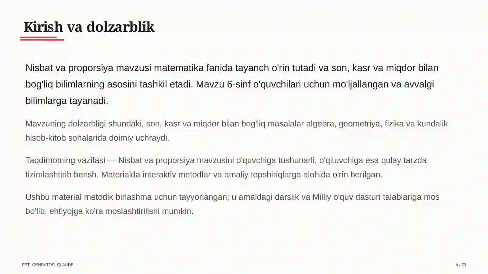 Nisbat va proporsiya (6-sinf) 4