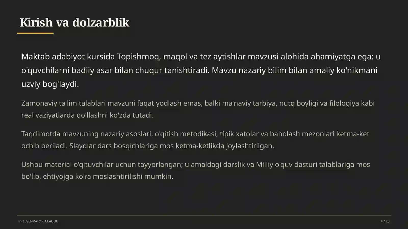 Topishmoq, maqol va tez aytishlar (5-sinf) 4