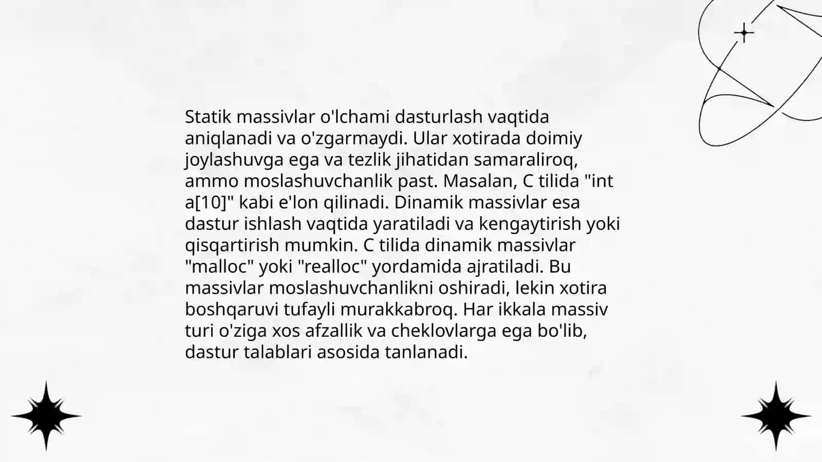 Ma'lumotlarning sozlangan turlari 4