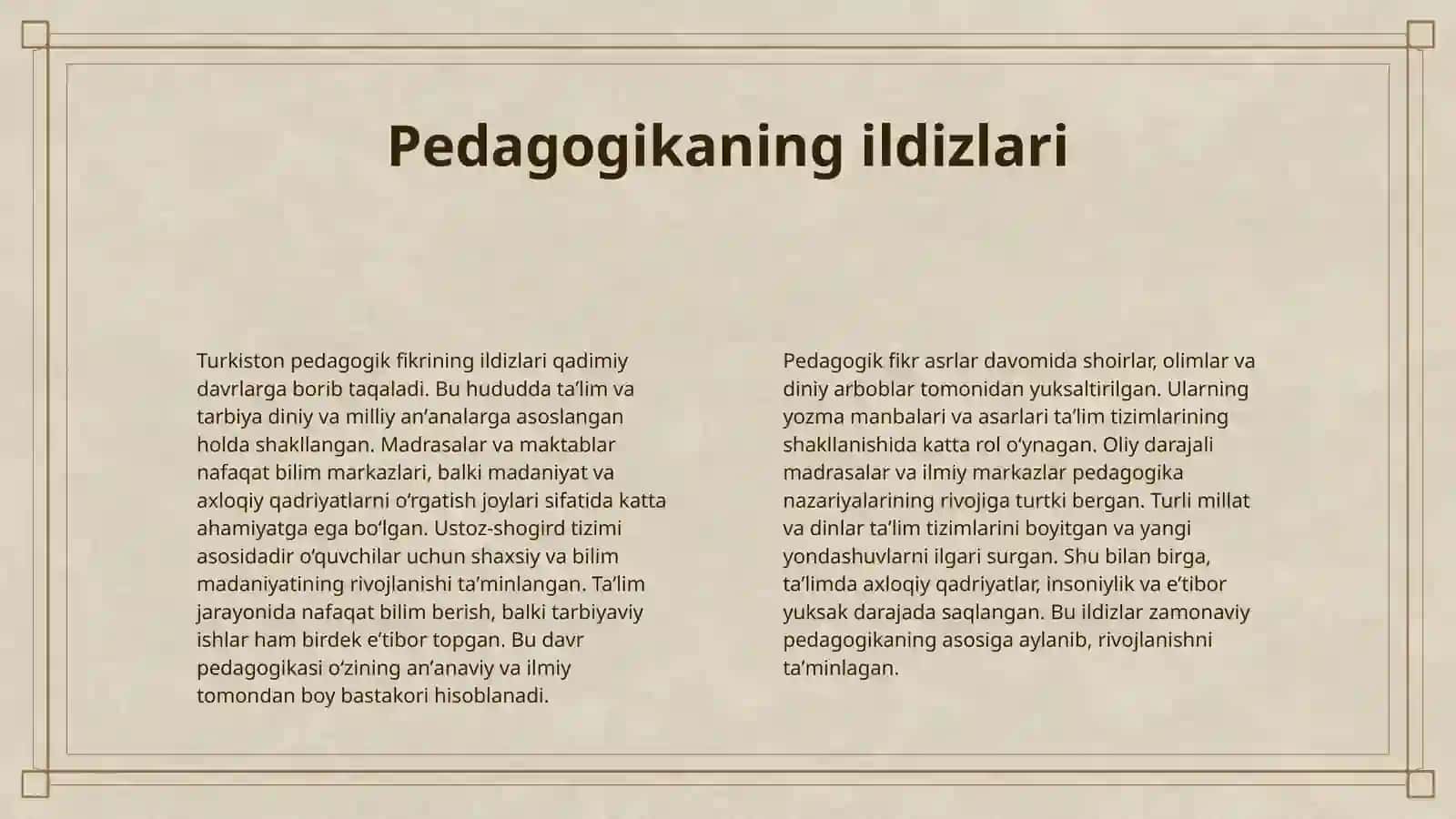 TURKISTON OʻLKASIDA PEDAGOGIK FIKR TARAQQIYOTI 4