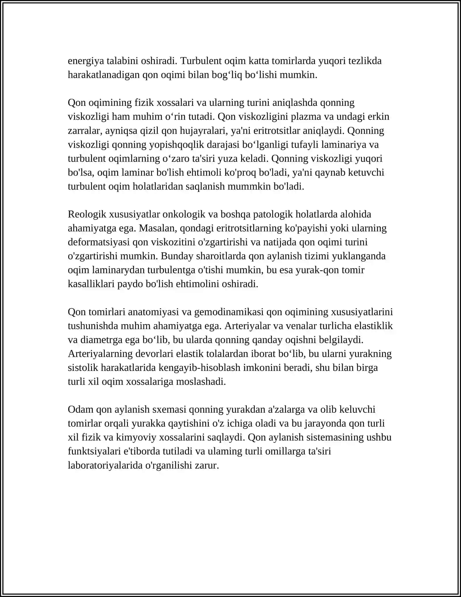 Qon aylanish sistemasining fizik asoslari 4