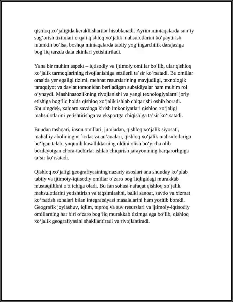 JAXON QISHLOQ XOʻJALIGI GEOGRAFIYASI 4