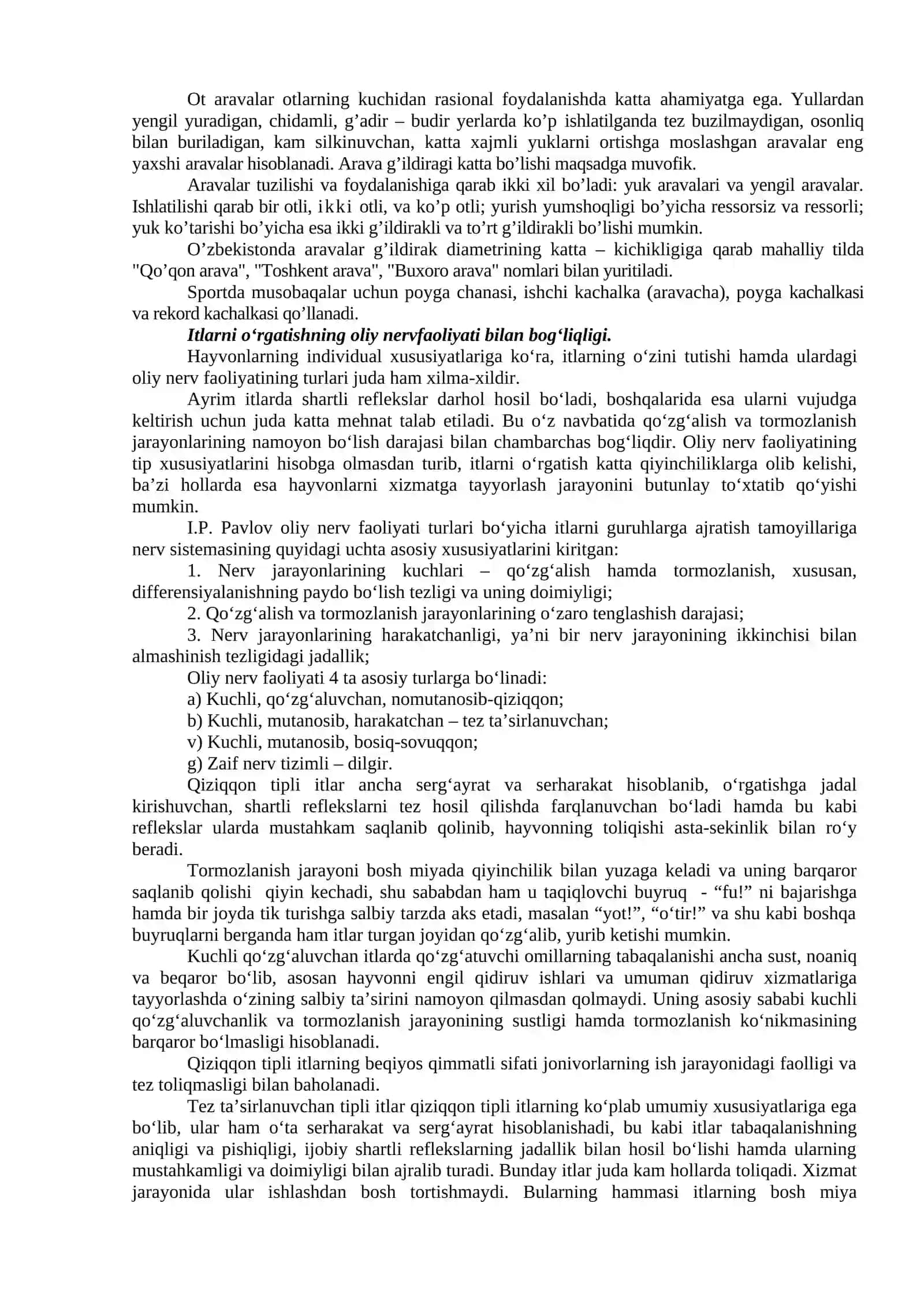 OT VA ITLARNI MASHQ QILDIRISHDA QO’LLANADIGAN QURILMALAR VA OT ABZALLARI 4