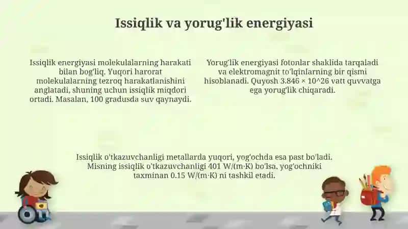 Boshlang'ich sinflarda energiya. Issiqlik va yorug‘lik. Tovush. Harakat va tezlik 4