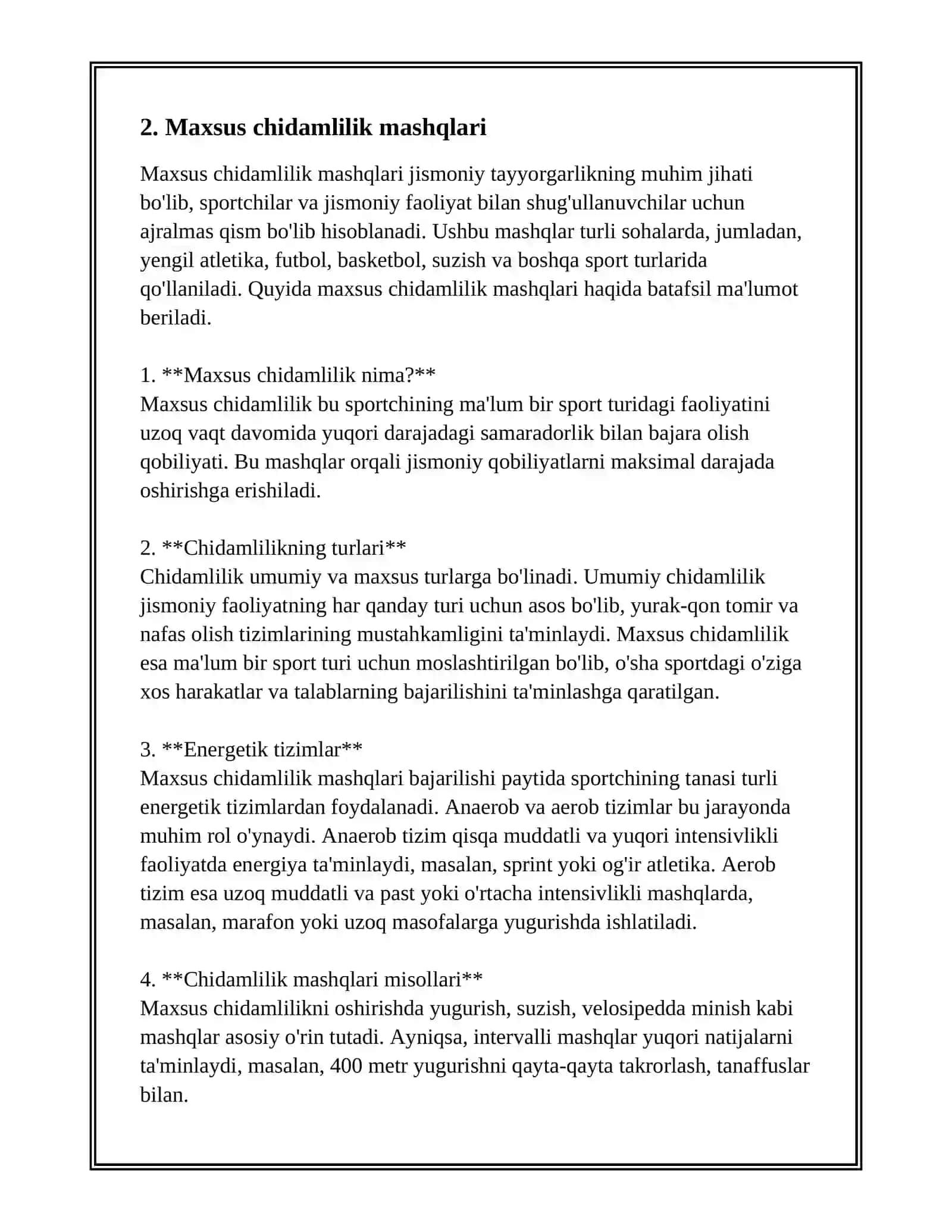 TEZKOR-KUCH YO'NALISHIDA JISMONIY SIFAT XUSUSIYATLARINI RIVOJLANTIRUVCHI JISMONIY MASHQLAR 4