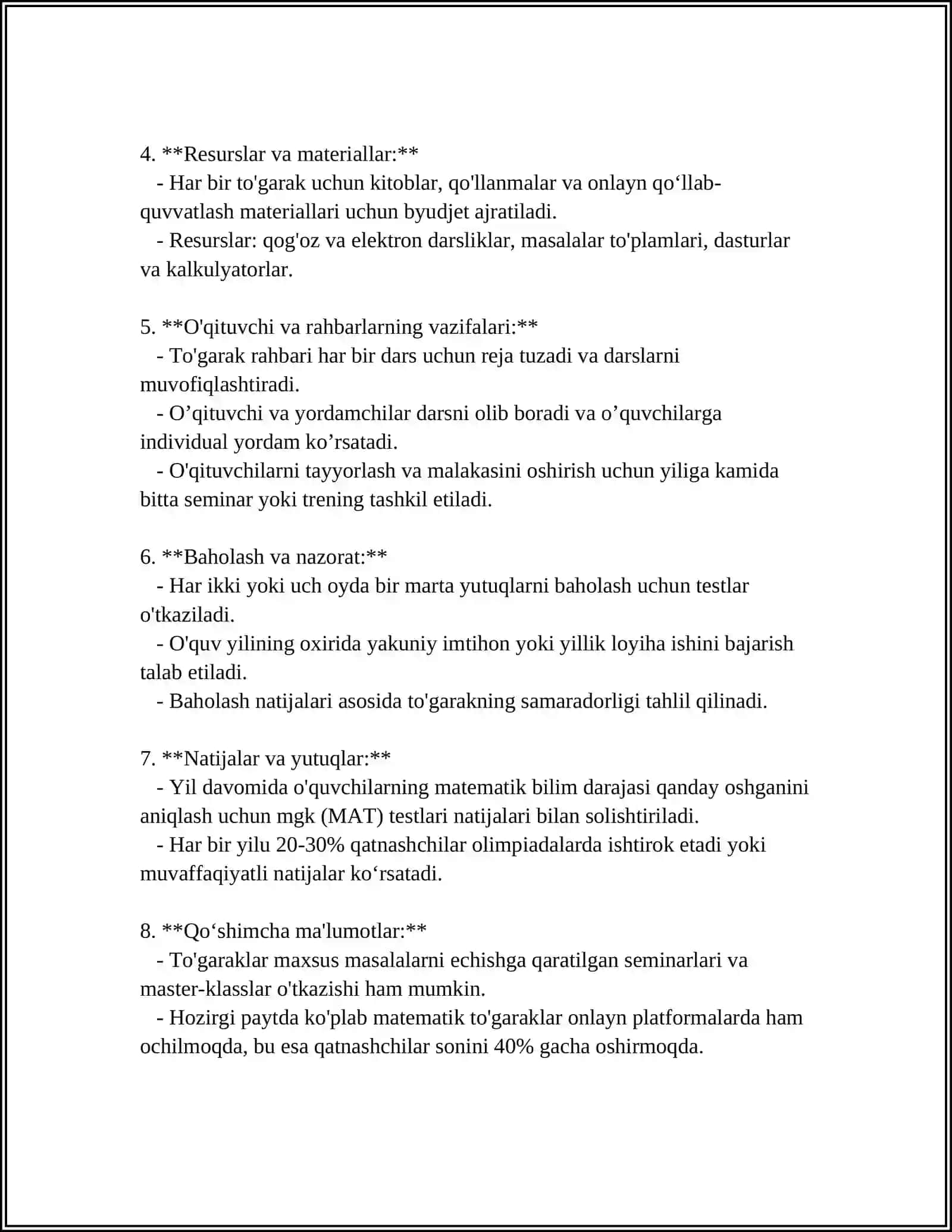 BOSHLANGʻICH SINFLARDA MATEMATIK TÒGARAK ÓTKAZISH METODIKASI 4
