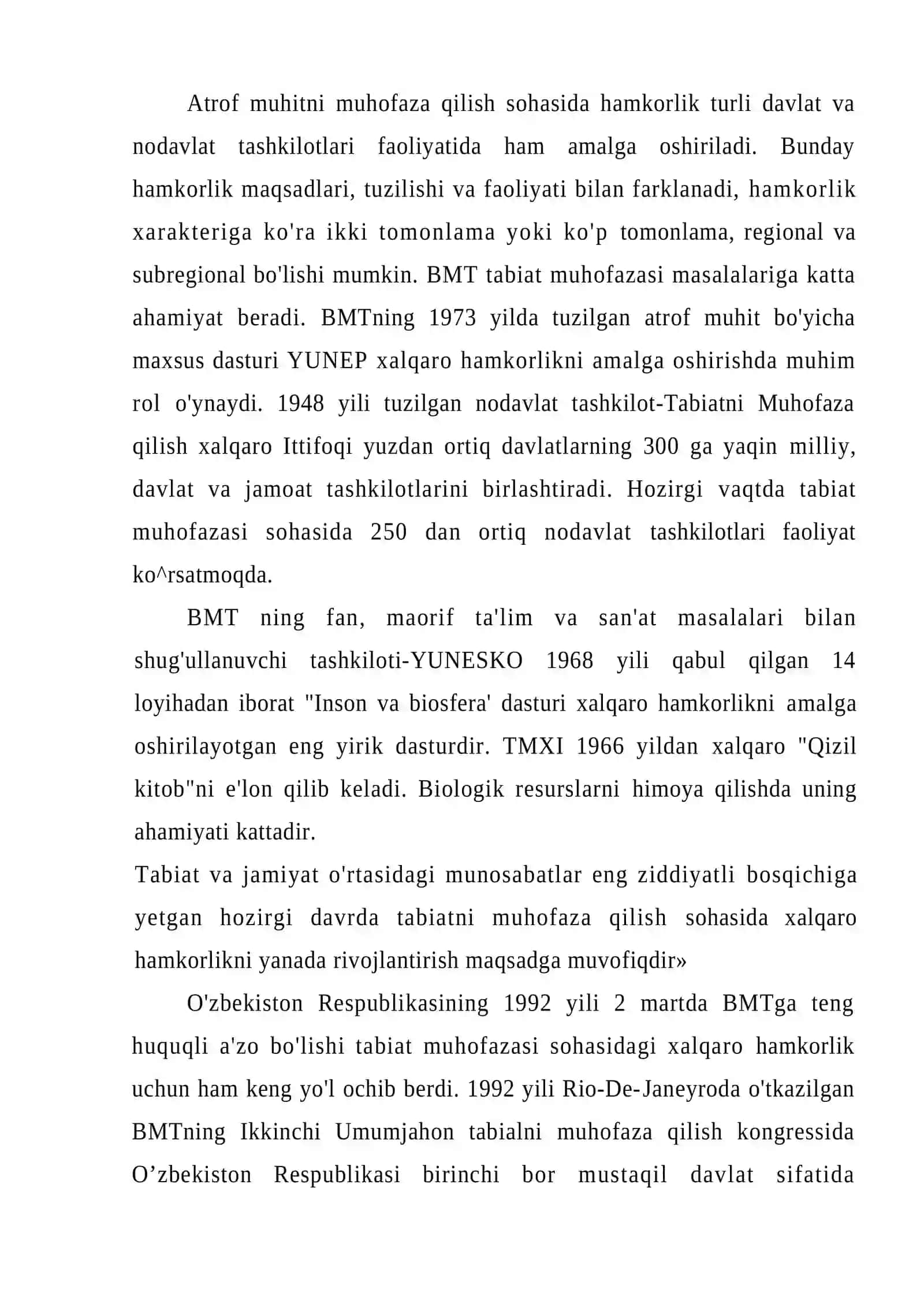 Tabiat muhofazasi va xalqaro hamkorlik 4