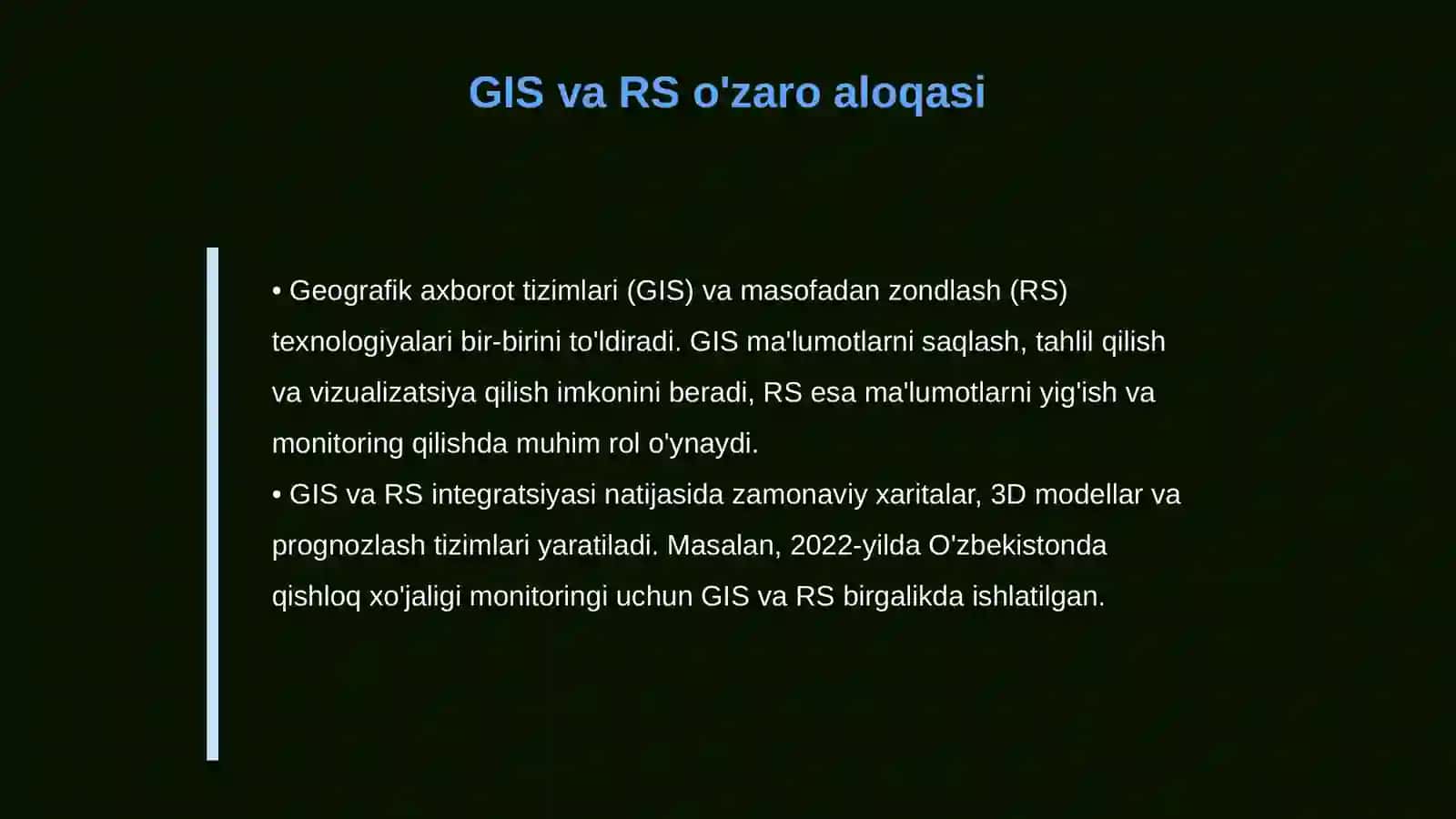 Masofadan zondlash (GIS va RS) texnalogiyalari 4