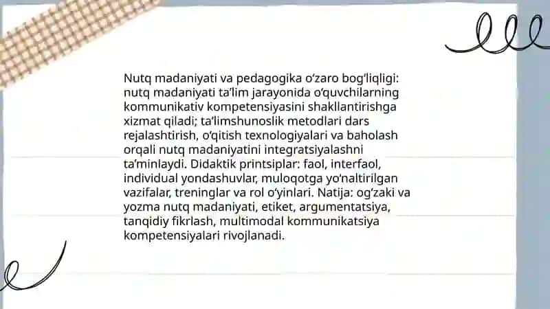 Nutq madaniyati fanining boshqa fanlar bilan o‘zaro mutanosibligi 4