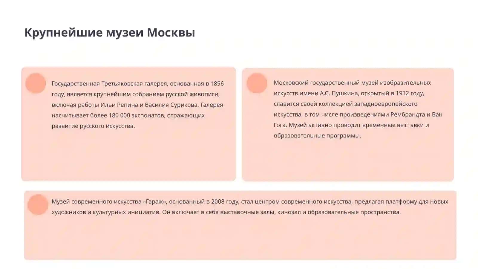 Значимые музеи Москвы и Санкт-Петербурга 4