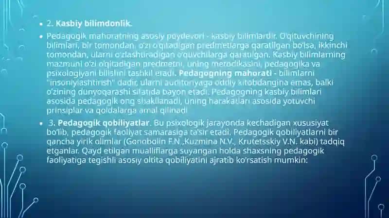 PEDAGOGIK MAHORAT VA KOMPETENSIYA MEZONLARI 4
